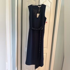 Tibi Navy Midi Dress with belt